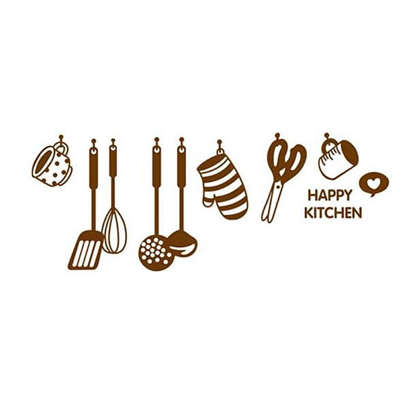 DIY Съемная счастливая наклейка для кухонной стены виниловые наклейки домашнего