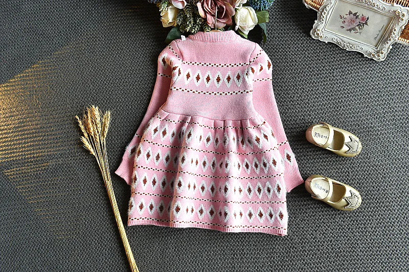 

2020 Autumn Winter Kids Sweater dresses Children New Year Clothing Princess Style Baby Costumes SD19