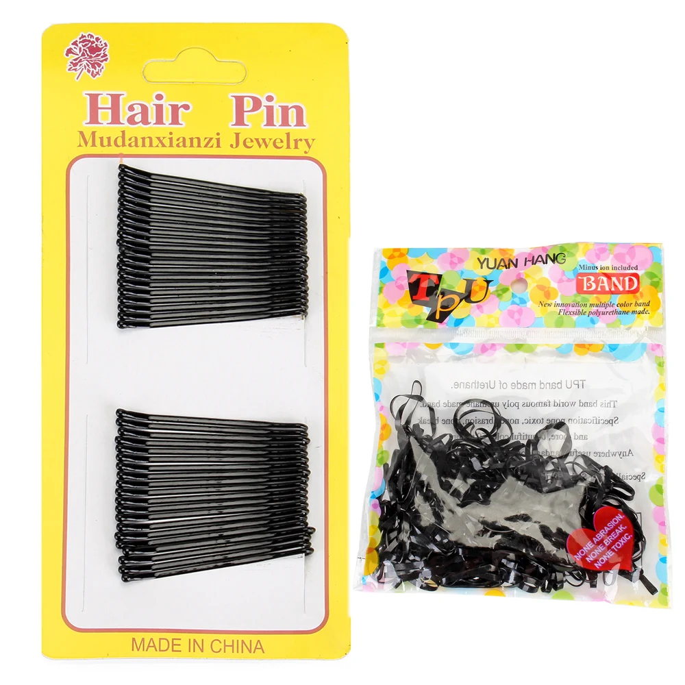 AIMEI веревка черная металлическая заколка для волос инструменты укладки набор