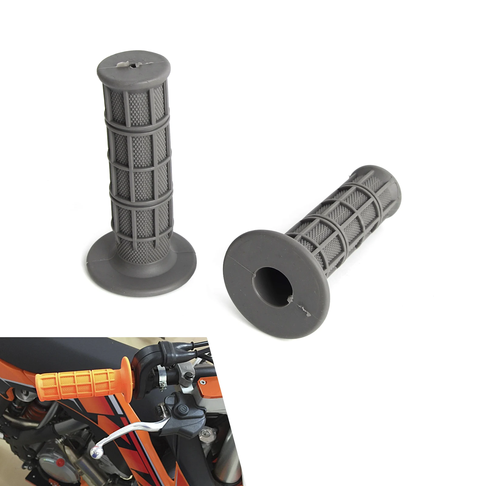 Grey 22 мм 7/" резиновая рукоятка рукоятки для CRF YZF WRF KXF KLX для моделей ktm и rmz питбайк Мотокросс Мотоцикл эндуро MX внедорожный - Цвет: Grey
