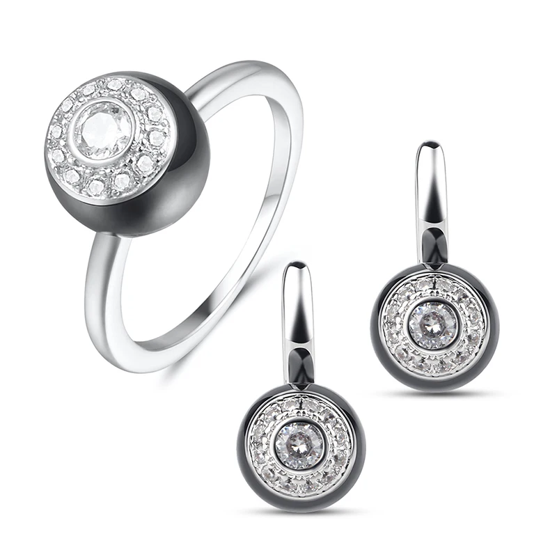 Женский керамический ювелирный набор Fshion изящные керамические кольца и серьги