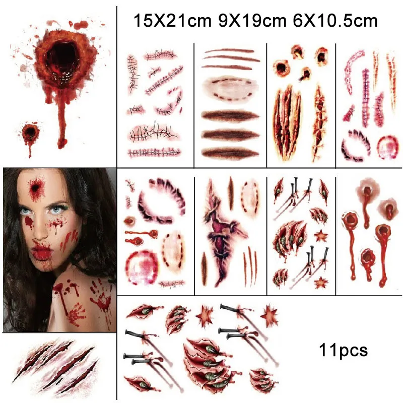 Tattoo sticker Halloween Candy Pumpkin Head Theme Creative Party Package Decoration Party Supplies Party Disposable Tableware Cup Plate - Цвет: Tattoo sticker