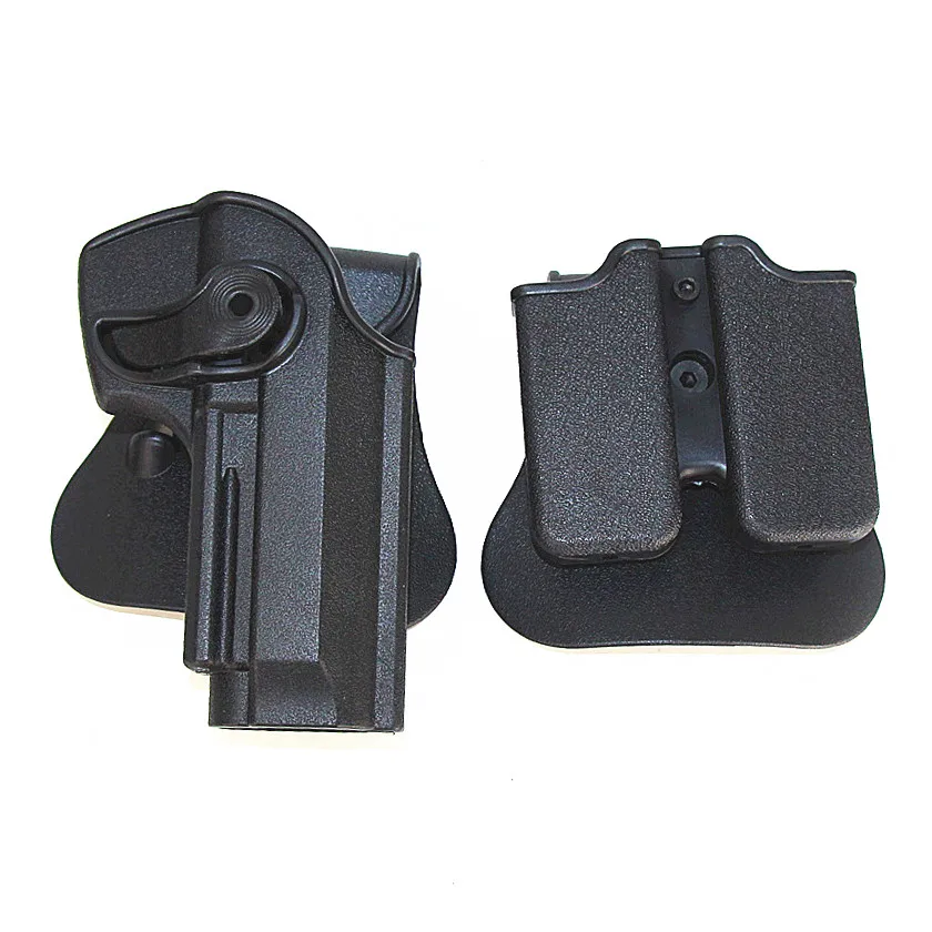 Black M9 Set IMI тактическая охотничья страйкбольная кобура для Glock 17 19 Colt 1911 M9 M92 боевой военный чехол для пистолета с сумкой для журналов - Цвет: Black M9 Set
