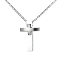 punk minimalist stainless steel cross pendants men necklaces fashion religious neck chains hip hop jewelry accessories necklaces