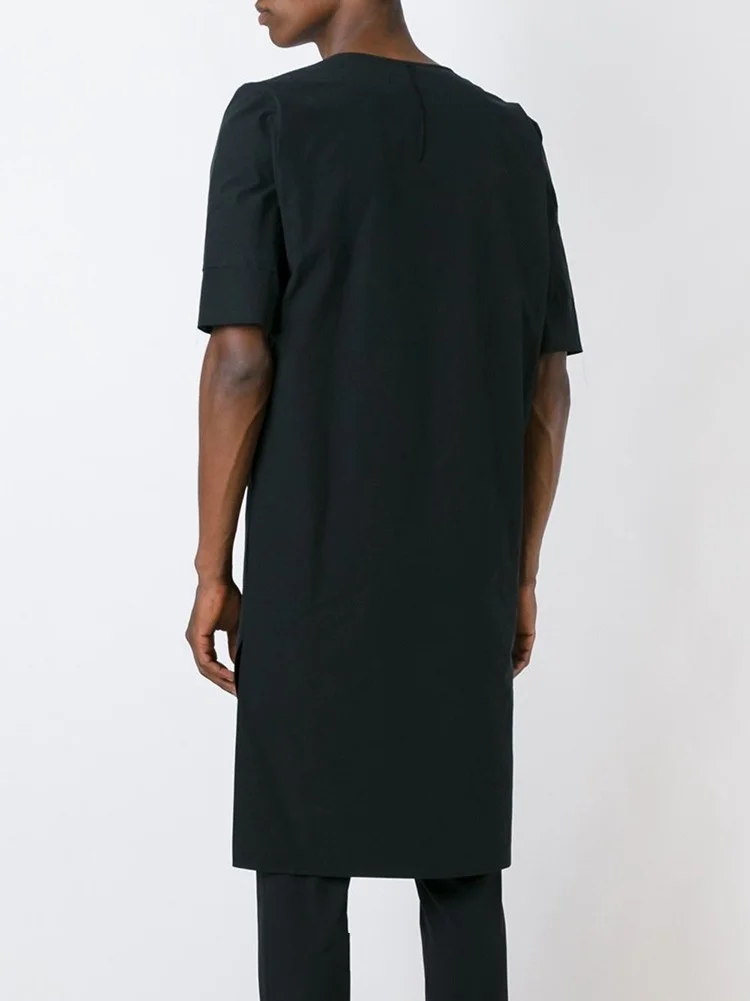 clothing New Men Hair Stylist DJ Original design Medium and long style stitching T-shirt PLUS SIZE singer costumes | Мужская одежда