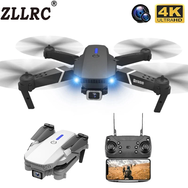 

ZLLRC E88 PRO Радиоуправляемый Дрон с широким углом HD 4K 1080P Wi-Fi Fpv двойная камера высота удерживания складной Квадрокоптер Дрон детский подарок иг...