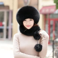 hot sale fashion mink fox hat winter warm women knitting caps mink hats vertical weaving with fox fur on the top