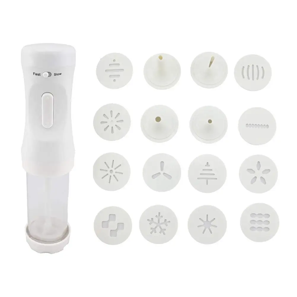 

Cookie Maker Kit Electric Cookie Decorating Tool with 12 Discs and 4 Icing Tips