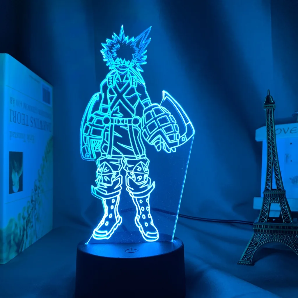 

3d-лампа Katsuki Bakugo, фигурка, ночник для детской спальни, светодиодный сенсорный светсветильник льник для комнаты, аниме «Моя геройская Академи...