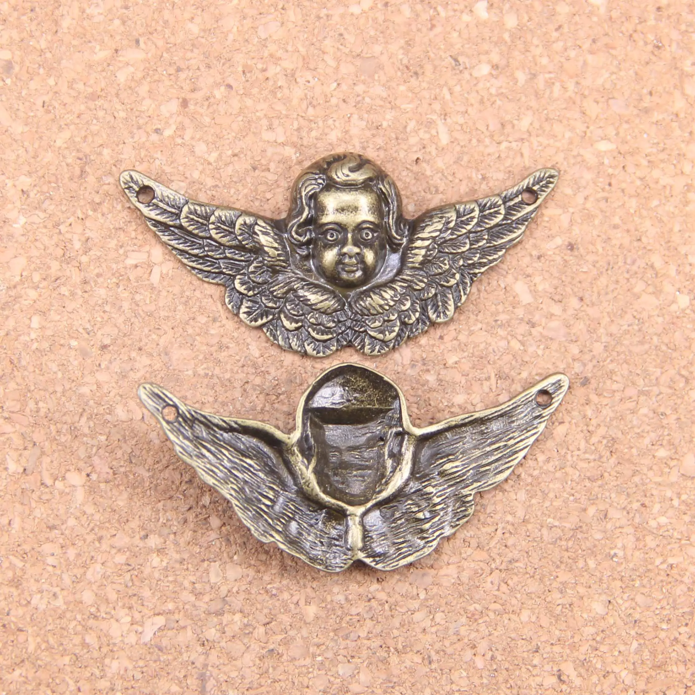 38 шт. талисманы с крыльями ангела на Контур верхней губы 50x23 мм старинные подвески