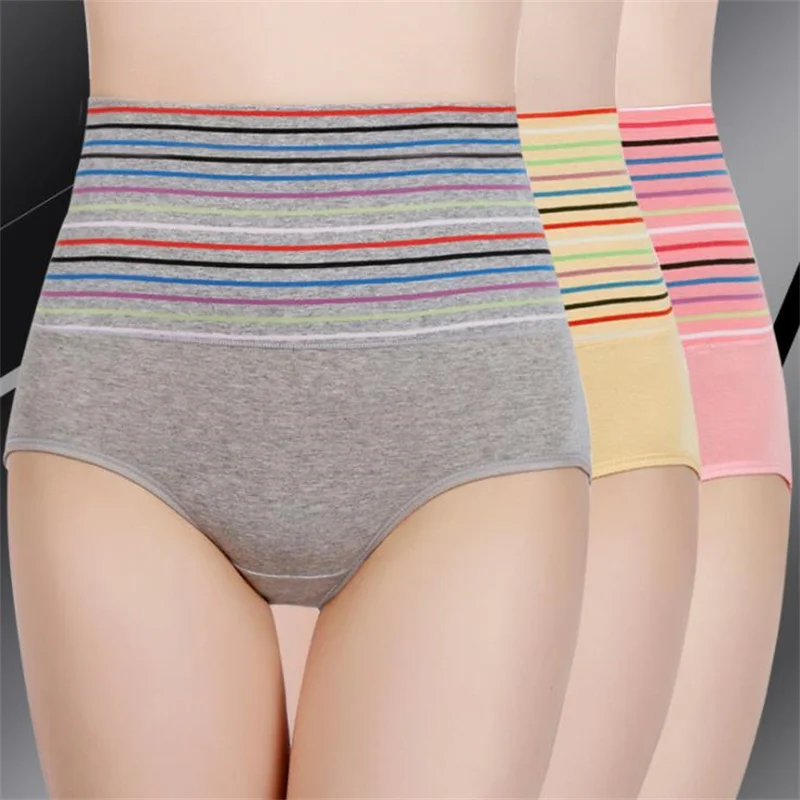

5Pcs / Lot ! Cotton Underwewar for Women High Waist Panties Comfortable Solid Color Underpants Plus Size M-XL