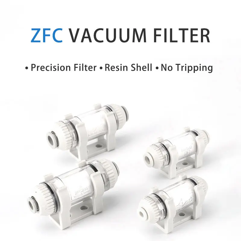 

ZFC Pneumatic Vacuum Filter In Line Removable Fiber Element For Air Suction Cup ZFC100 ZFC200 ZFC100-06B ZFC200-08B Pipeline