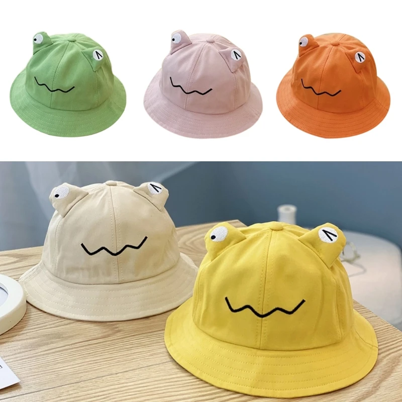 Панама с мультяшными глазами лягушек для малышей детей шляпа широкими полями