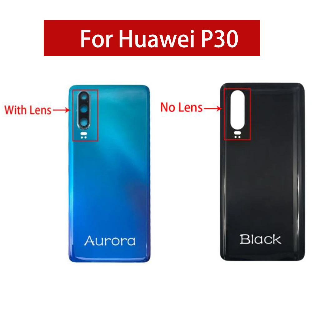 

Чехол для задней крышки батарейного отсека со стеклом камеры для Huawei P30