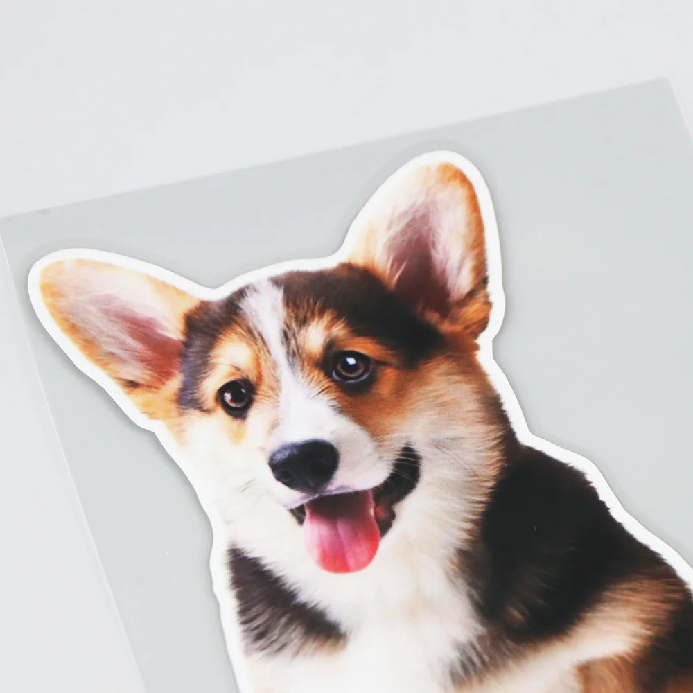 

YOJA 13.417.5CM Smiling Dog Scratch Occlusion Car Decoration Accessories Funny Cartoon Stickers 19B-0037