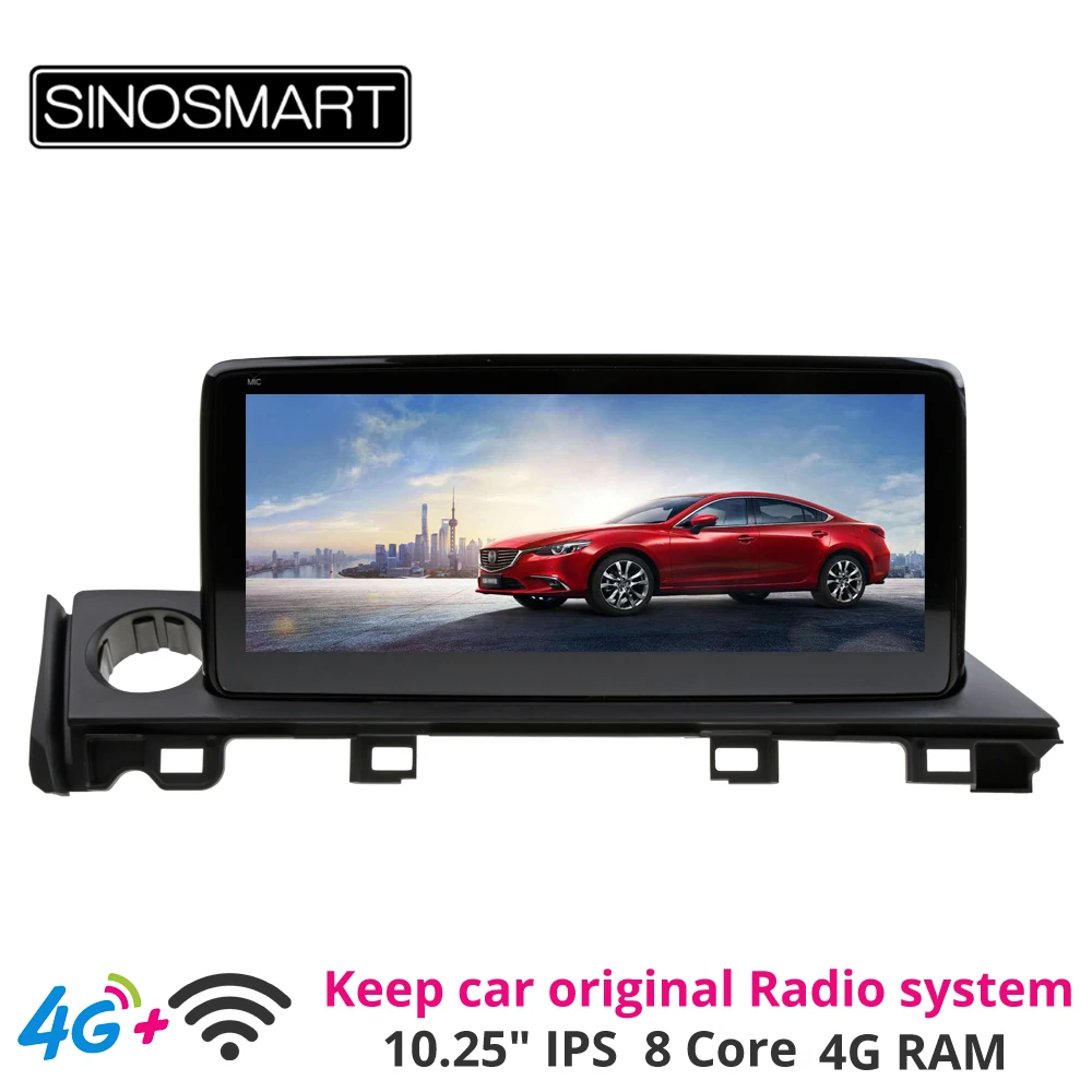 Автомобильный GPS-навигатор Sinosmart плеер на Android 10 25 дюйма для Mazda 6 Atenza 2017-18