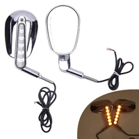 motorcycle side rear view mirror with led front turn signals light for harley vrod v rod vrscf 2009 2010 2011 2012 09 17 mirror
