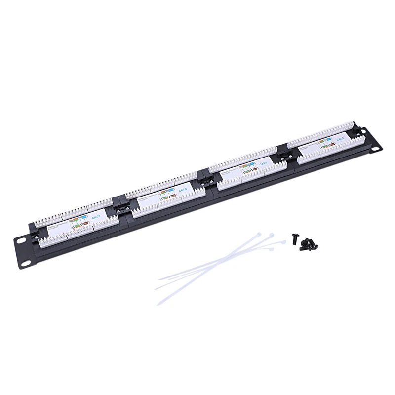 UTP 24 Port Rj45 Patch Panel Rack Cable Wall Mounted Bracket Connector Rack Tool Ethernet Lan Network Adapter CAT6
