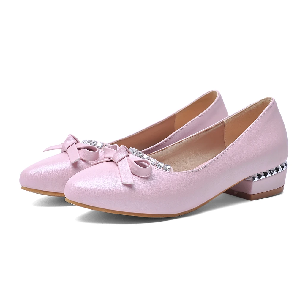 Женские туфли большого размера с бантом летние на плоской подошве | Обувь