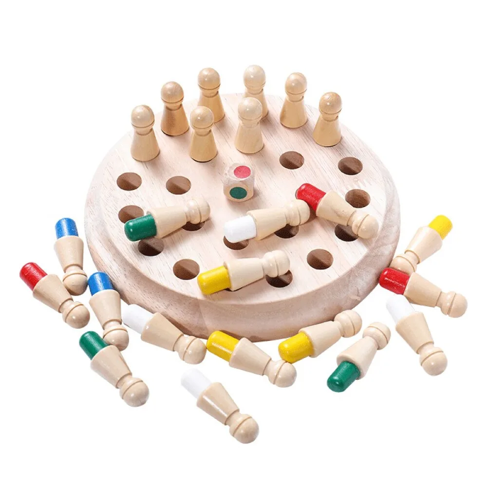 Детская деревянная палочка для запоминания шахматы веселая цветная игра