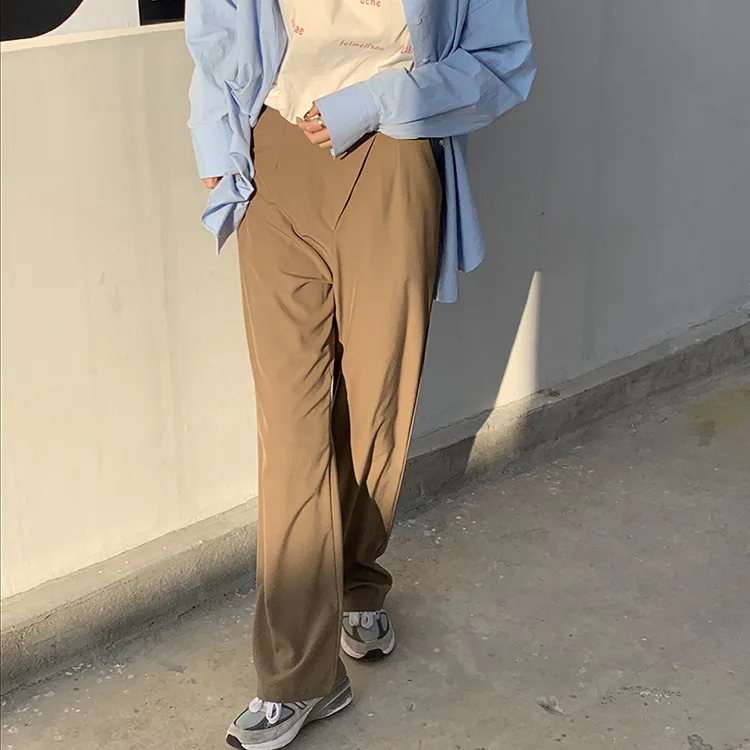 

Women fashion solid color casual slim pants chic business Trousers female pantalones mujer retro pants