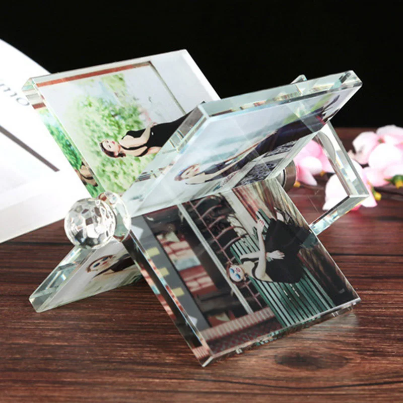 Вращающаяся ветряная мельница кристальная фоторамка стеклянный альбом для