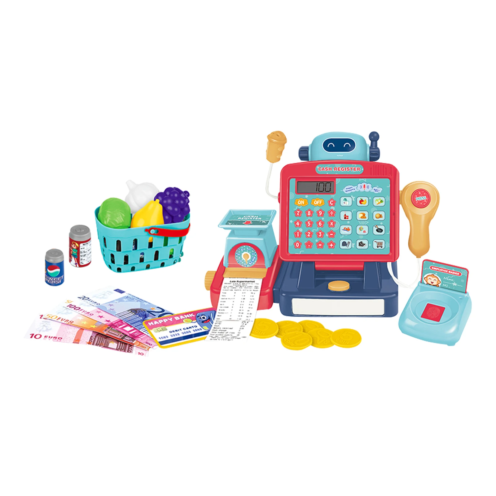 

Pretend Play Cash Register Toys Set With Calculator Scanner Pretend Toys Kids Checkout Counter Role Pretend Play Cashier Toy