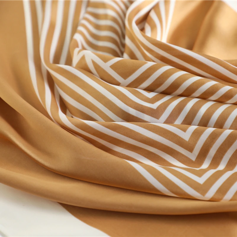 

2021 Summer Women Square Scarf Neck Wraps Striped Print Foulard Hijab Female Shawl Headband Pashmina Bandana Scarves New