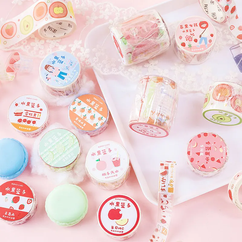 Мини Фрукты Яблоко канцелярские принадлежности васи лента бумага стикер s