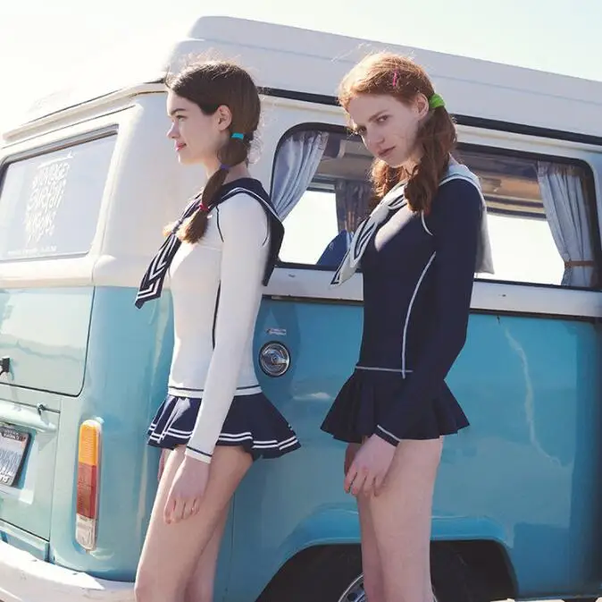 WackDaria, сексуальный Рашгард, длинный рукав, женский купальник, купальник, maillot de bian femma, юбка, стиль, голубой цвет, купальник, летний