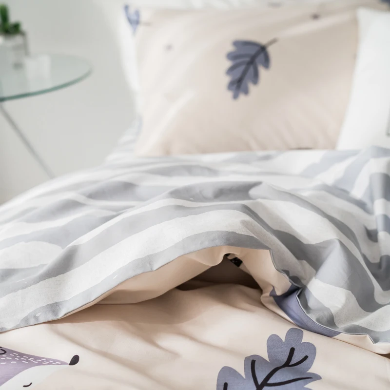 Постельное белье с принтом лисы из мультфильма двуспальный комплект постельного