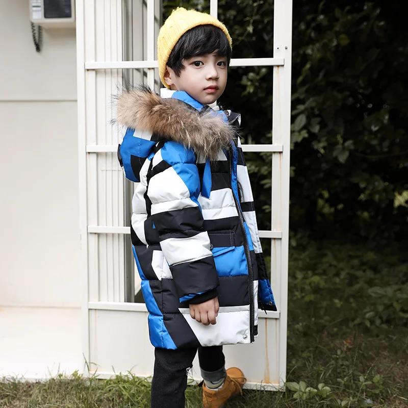 Зимние теплые пуховики для мальчиков и девочек парки пальто камуфляжные Длинные