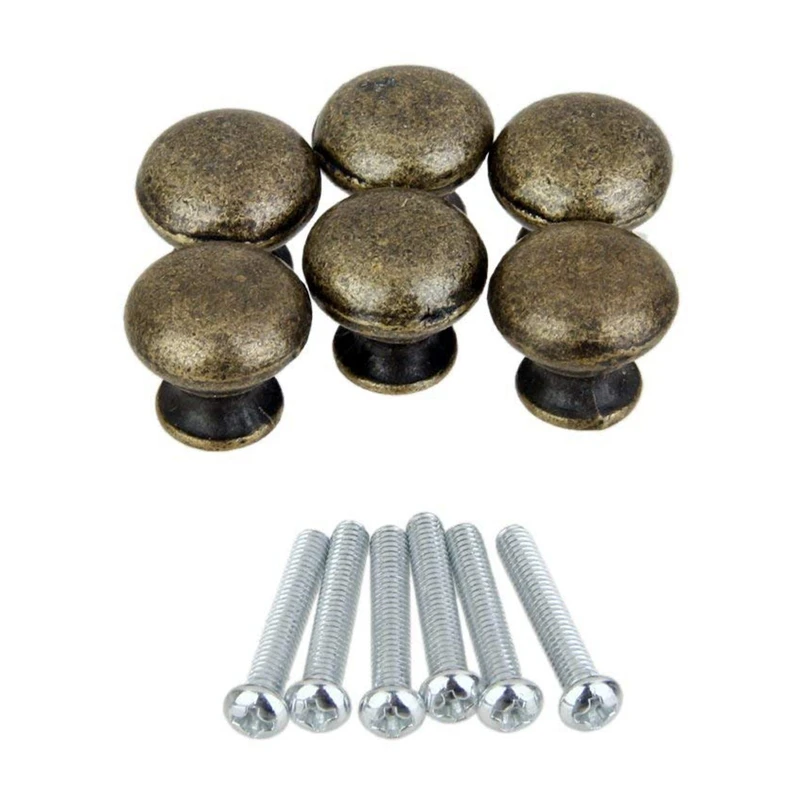 Горячая XD набор из 6 ручек дверная ручка круглый ящик шкаф Винтаж античная