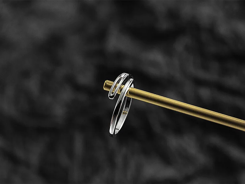 Needle простое кольцо из стерлингового серебра пробы, ювелирные изделия из серебра 925 пробы, винтажные Регулируемые кольца для женщин и девушек, подарок, кольцо свободного размера