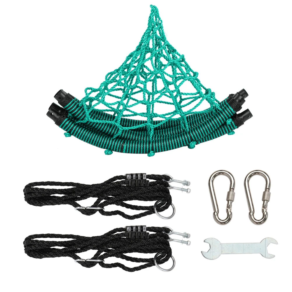 

Children Fashion PE Detachable Swing 40 Inch Spider Web Round Rope Swing Safe And Reliable Adjustable Ropes 2 Carabiners