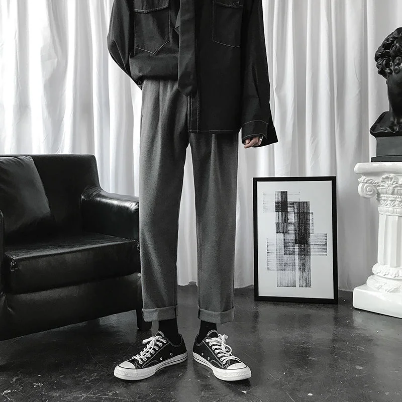 

INXYZ Straight Casual Trousers Men Fashion Solid Color Oversize Loose Sweatpants Women Autumn Winter Fleece Thicken Warm Pants