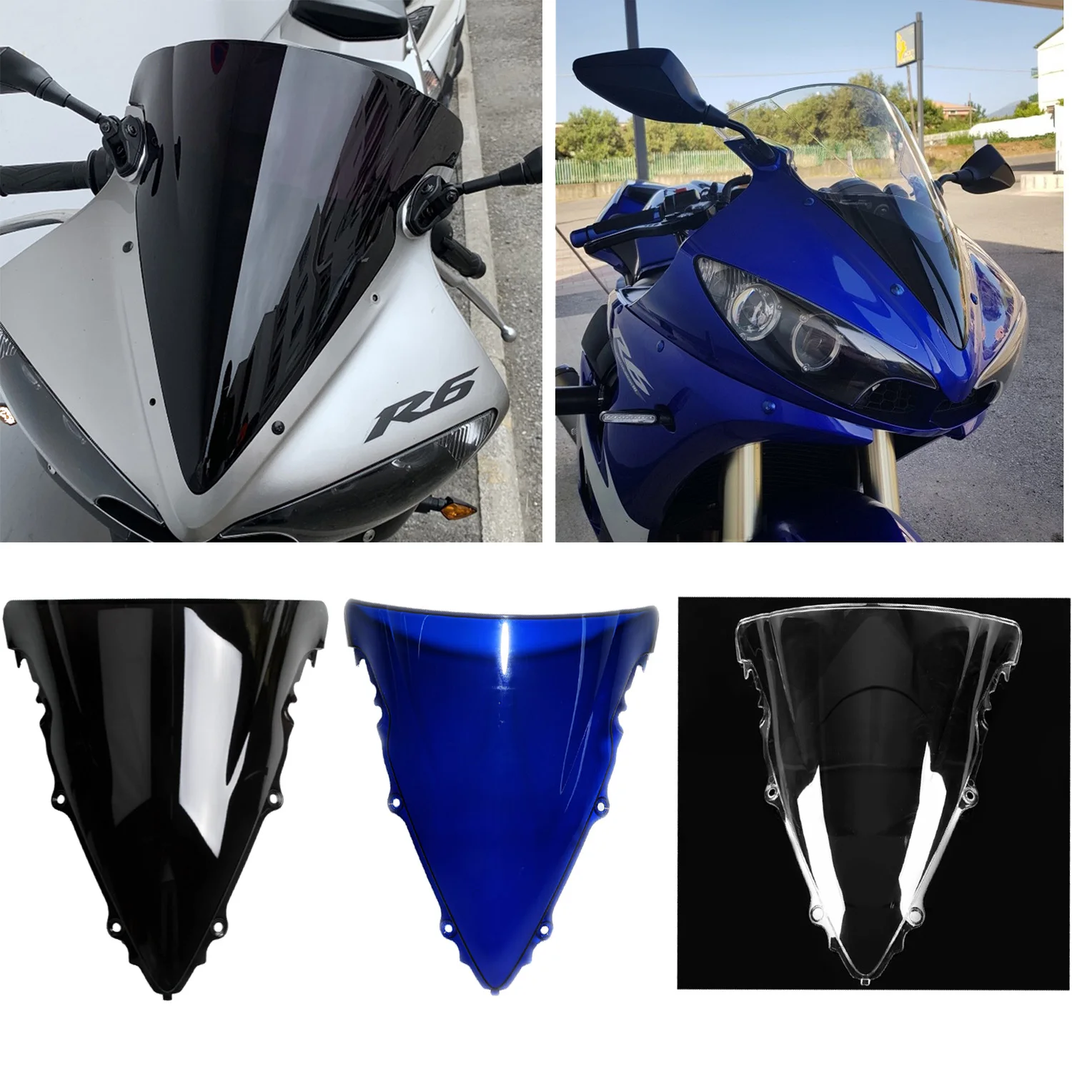 Лобовое стекло ABS для Yamaha YZF R6 2003 2004 2005 /YZF R6S 2006 2007 2008 2009