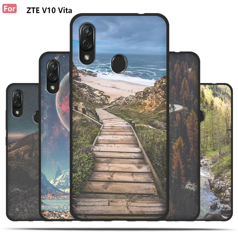 Вид ночного города чехол для zte Blade V10 Вита корпус мобильного телефона TPU | Отзывы и видеообзор -4000113671563