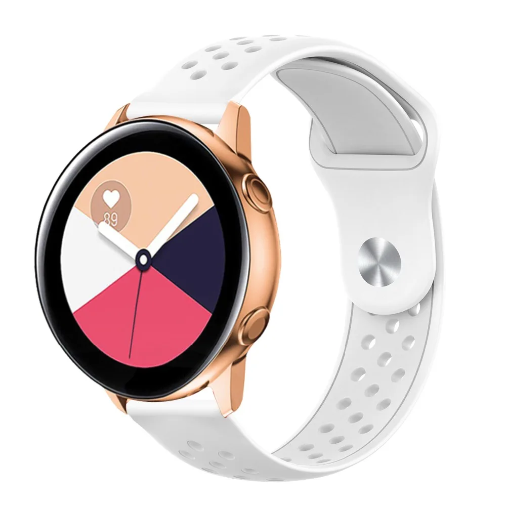 Спортивный 20 мм силиконовый браслет для samsung Galaxy Watch Active band/браслет для Garmin Vivoactive 3 Forerunner 245 245M