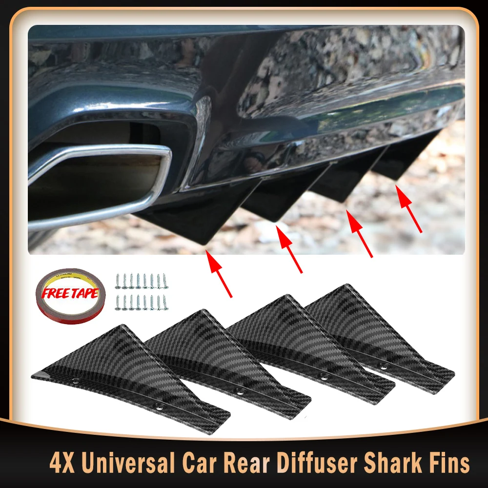 4X Универсальный Автомобильный диффузор губа на задний бампер акульих плавников