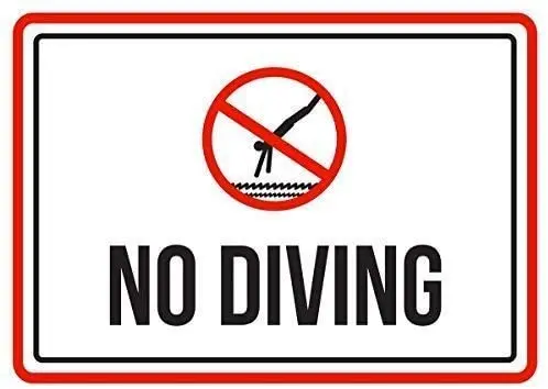 

No Diving Swimming Pool Spa Warning B,Warning Signs Danger Private Property Sign Metal for Outdoor Drilled Safety Metal Signs