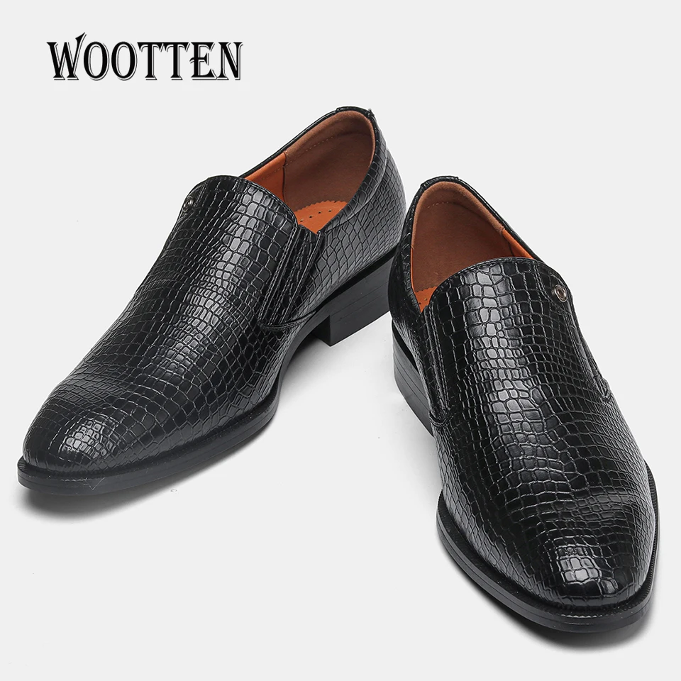 2020 мужские деловые туфли бренда WOOTTEN с острым носком классические Нежные # KD6263C1 |