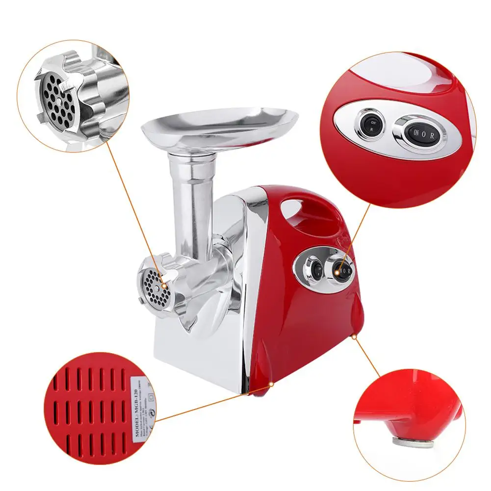 

Electric Meat Grinder Sausage Stuffer Maker Filler Machine with Handle Red