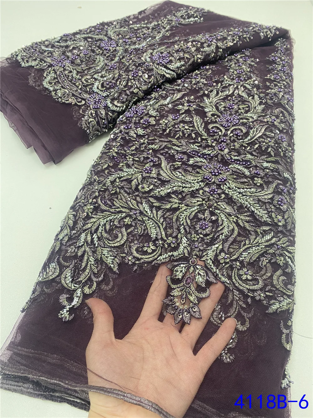 

NI.AI африканская сетка кружева нигерийская Тюль Ткань 2021 высокое качество вышивка французские сетчатые шнурки бисером ткани 5 ярдов/шт 4118B