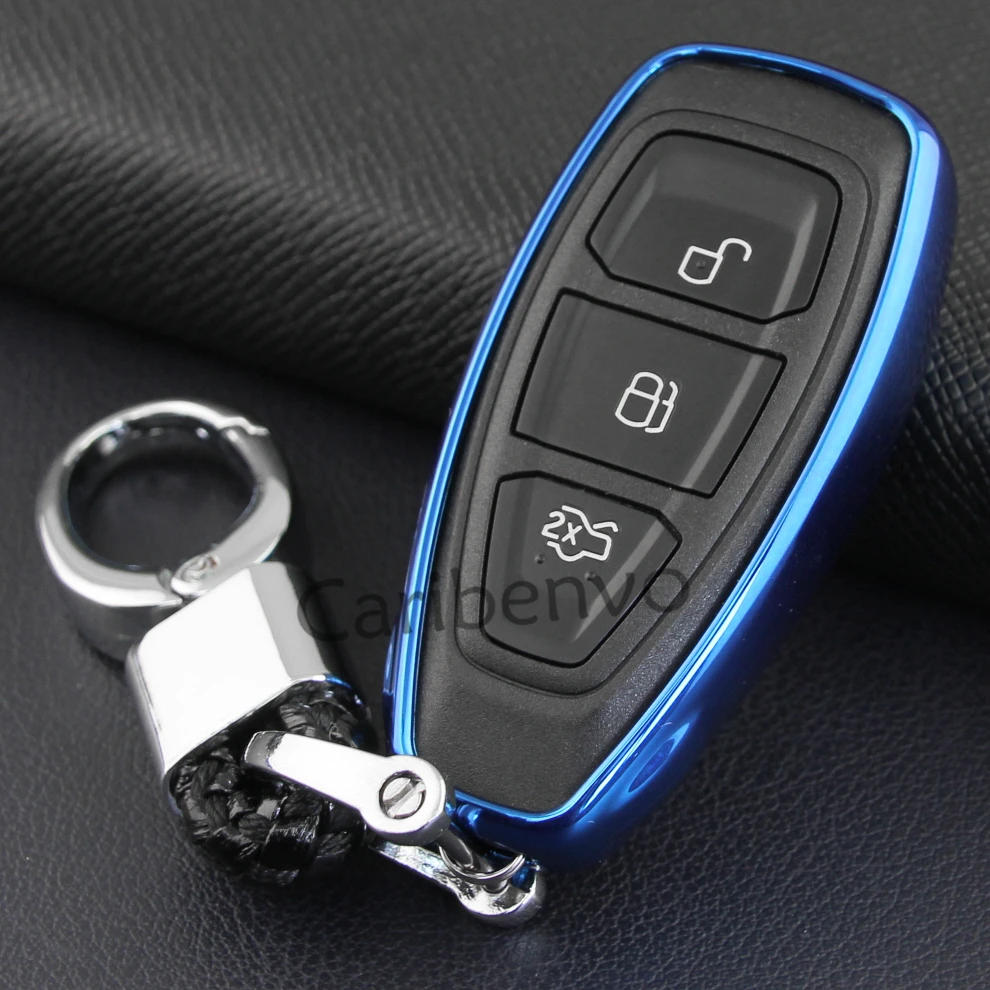 Чехол для ключей автомобиля Aurora Blue прочный хорошего качества Ford Focus Fiesta ESCAP Kuga