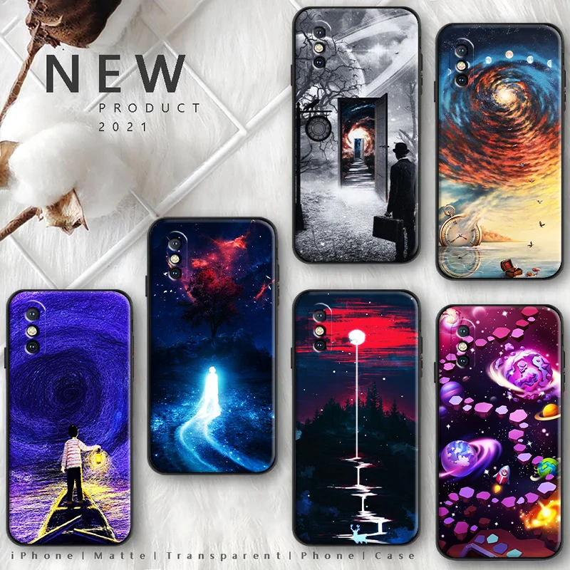 

Phone Case For Xiaomi Redmi K40 Pro Plus K20 K40 K30 Pro Funda Coque Carcasa Cases Back Cover Soft TPU Fantasy Star Oil Painting