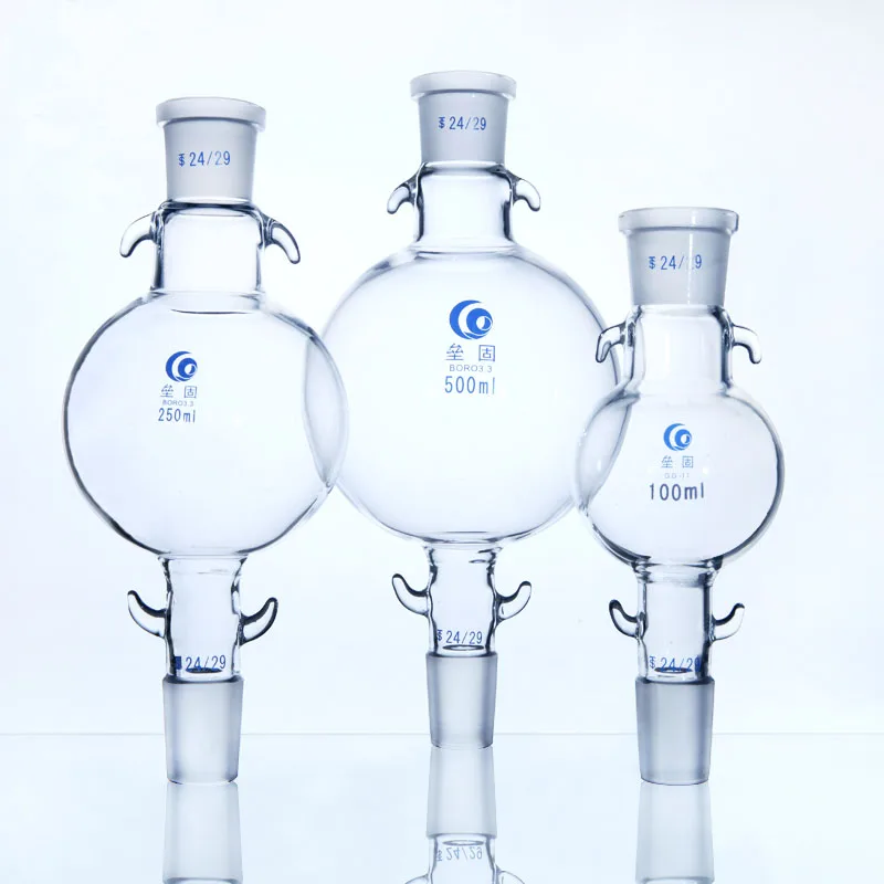 1pcs 50ml To 2000ml Lab Glass Chromatography Solvent Reservoir Cushion Ball, Glass Column Storage Liquid Flask