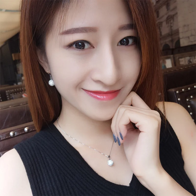 Ожерелье женское из серебра 925 пробы с кулоном в виде кубического циркония|Шармы|