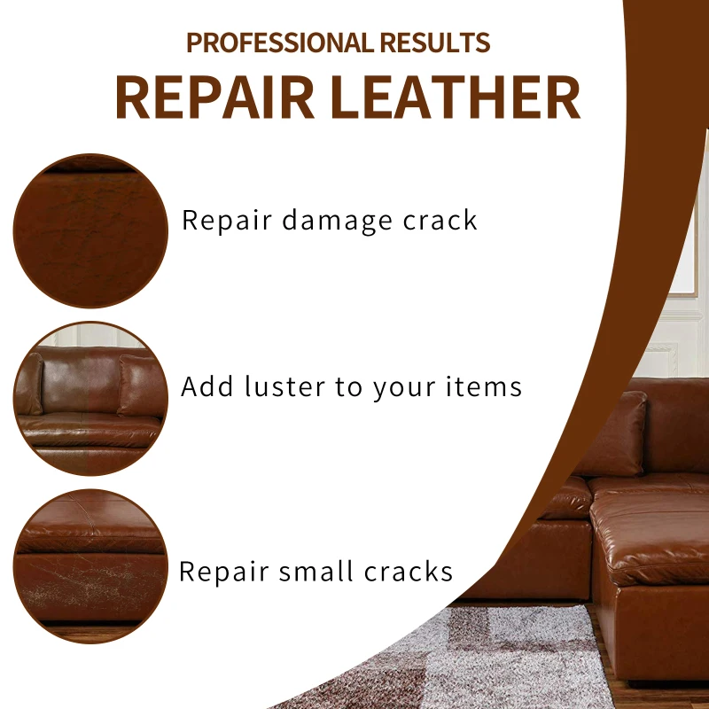 20ml Car Care Kit Liquid Leather Skin Refurbish Repair Tool Auto Seat Sofa Coats Holes Scratch Cracks Restoration Black For Car images - 6