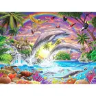 Gatyztory рамка Дельфин DIY живопись по номерам животные ручная роспись масляная живопись холст окрашивание современное домашнее искусство